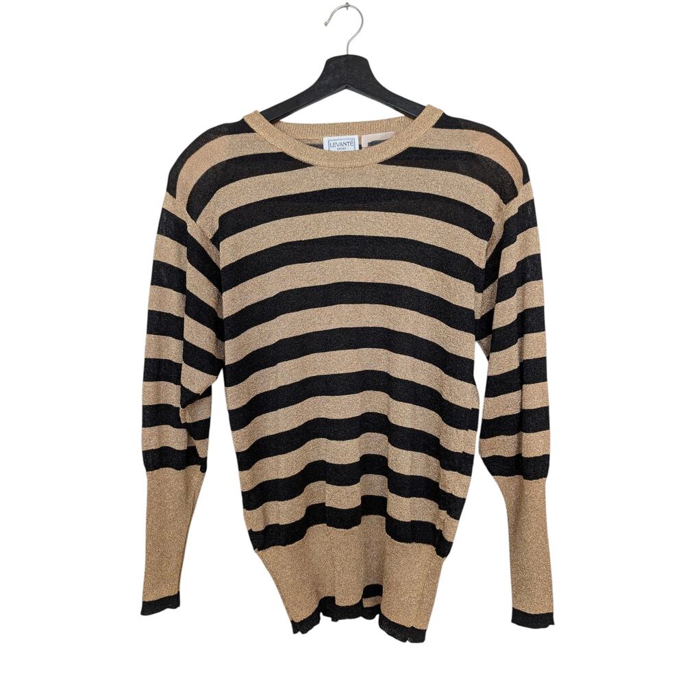 Vintage Levante‎ Sport Marc Shale Glitter Long Sleeve Stripe Sweater